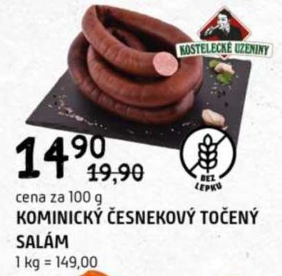 Kominický česnekový točený salám
