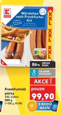 Frankfurtské párky XXL balení