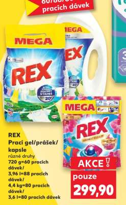 REX Prací gel/ prášek/kapsle