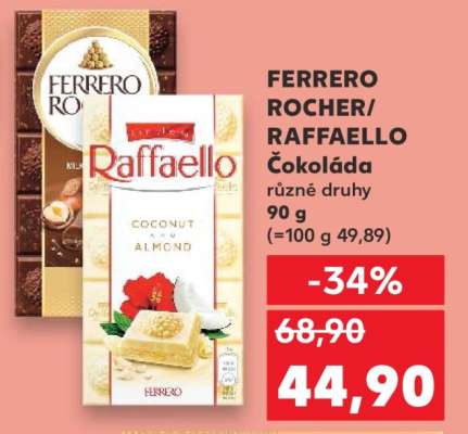 FERRERO ROCHER / RAFFAELLO ČOKOLÁDA