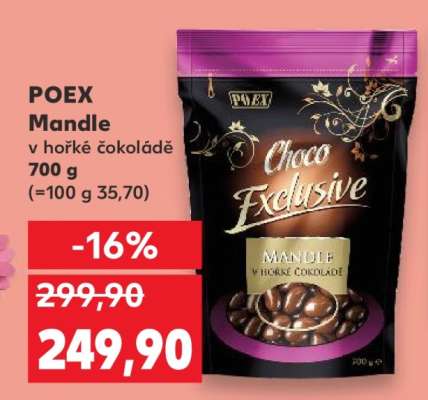 POEX Mandle v hořké čokoládě
