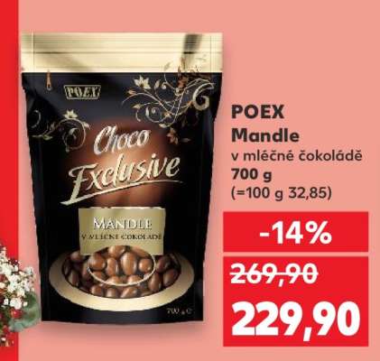 POEX Mandle v mléčné čokoládě 700 g