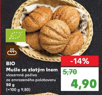 BIO Mušle se zlatým lnem