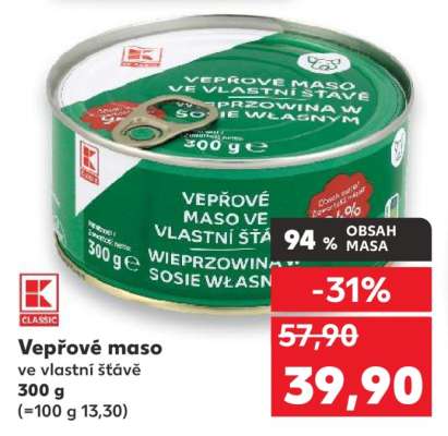 Vepřové maso ve vlastní šťávě