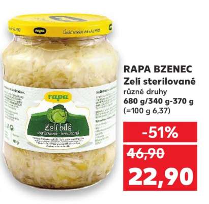 RAPA BZENEC Zelí sterilované
