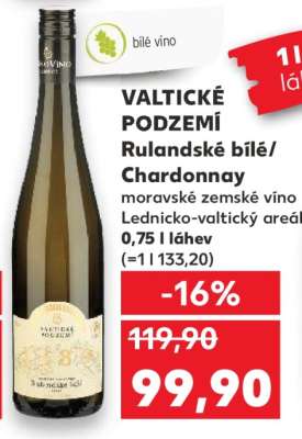 VALTICKÉ PODZEMÍ Rulandské bílé/Chardonnay