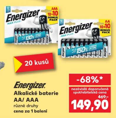 Energizer Alkalické baterie AA/AAA