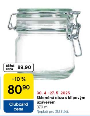 Skleněná dóza s klipovým uzávěrem