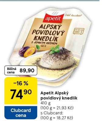 APETIT ALPSKÝ POVIDLOVÝ KNEDLÍK