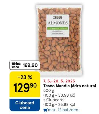 Tesco Mandle jádra natural
