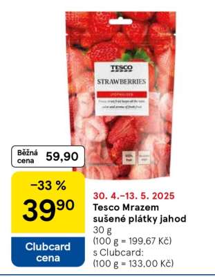 Tesco Mrazem sušené plátky jahod