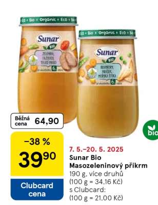 Sunar Bio Masozeleninový příkrm