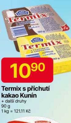 Termix s příchutí kakao Kunín