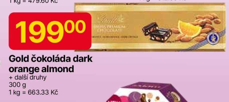 Gold čokoláda dark orange almond