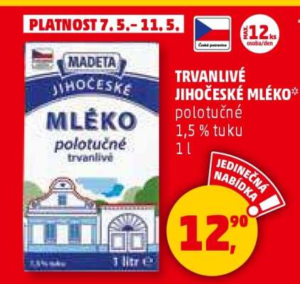 TRVANLIVÉ JIHOČESKÉ MLÉKO*