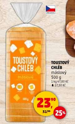 Toustový chléb máslový