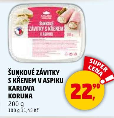 ŠUNKOVÉ ZÁVITKY S KŘENEM V ASPIKU KARLOVA KORUNA