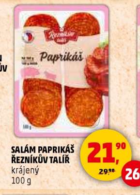 SALÁM PAPRIKÁŠ ŘEZNÍKŮV TALÍŘ
