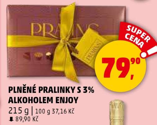 Plněné pralinky s 3% alkoholem Enjoy