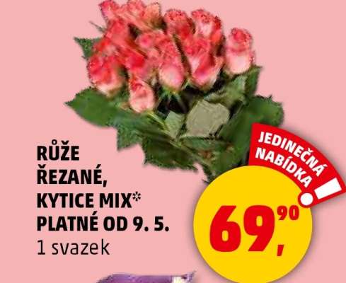 Růže řezané, kytice mix