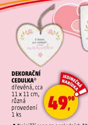 DEKORAČNÍ CEDULKA