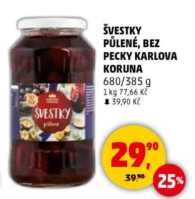 ŠVESTKY PŮLENÉ BEZ PECKY KARLOVA KORUNA