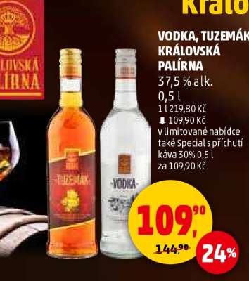 VODKA, TUZEMÁK KRÁLOVSKÁ PALÍRNA