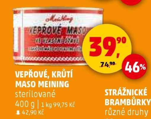 VEPŘOVÉ, KRŮTÍ MASO MEINING