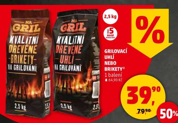 Grilovací uhlí nebo brikety