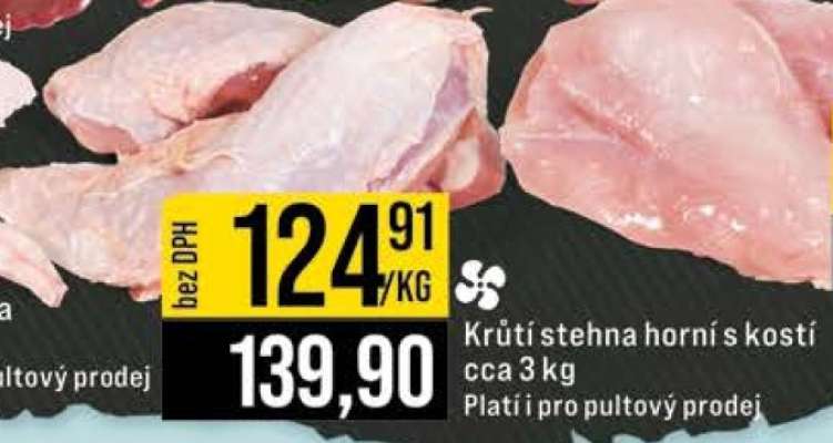 Krůtí stehna horní s kostí cca 3 kg