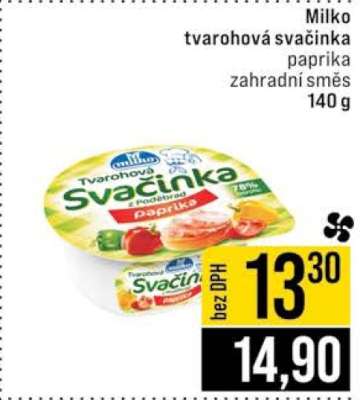 Milko tvarohová svačinka paprika zahradní směs 140 g