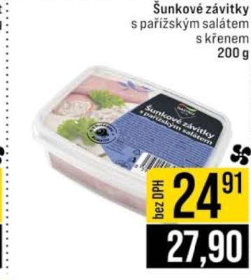 Šunkové závitky s pařížským salátem s křenem