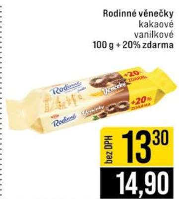 Rodinné věnečky kakaové vanilkové