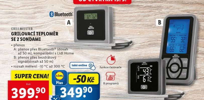GRILL MEISTER Grilovací teploměr se 2 sondami