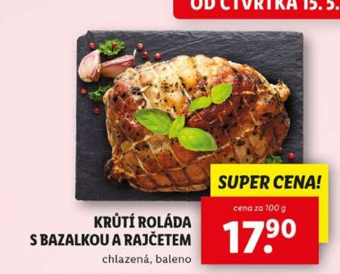 Krůtí roláda s bazalkou a rajčetem