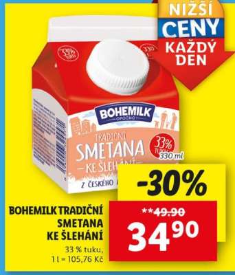 Bohemilk TRADIČNÍ SMETANA KE ŠLEHÁNÍ