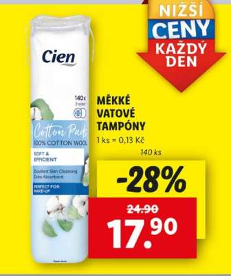 Cien MĚKKÉ VATOVÉ TAMPÓNY