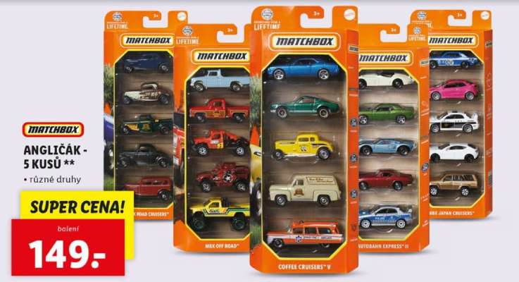 Matchbox ANGLIČÁK - 5 KUSŮ