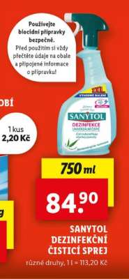 SANYTOL DEZINFEKČNÍ ČISTICÍ SPREJ
