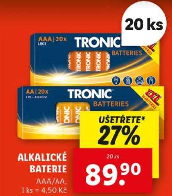 TRONIC Alkalické Baterie