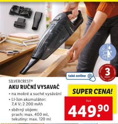 SILVERCREST AKU RUČNÍ VYSAVAČ