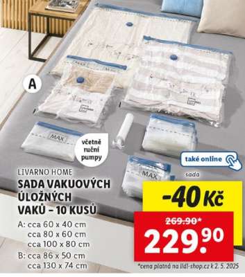 LIVARNO HOME SADA VAKUOVÝCH ÚLOŽNÝCH VAKŮ - 10 KUSŮ