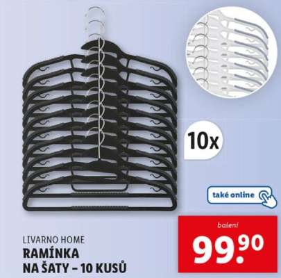 LIVARNO HOME RAMÍNKA NA ŠATY – 10 KUSŮ