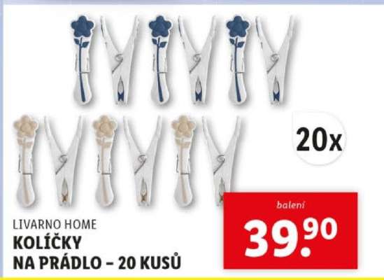LIVARNO HOME KOLÍČKY NA PRÁDLO – 20 KUSŮ