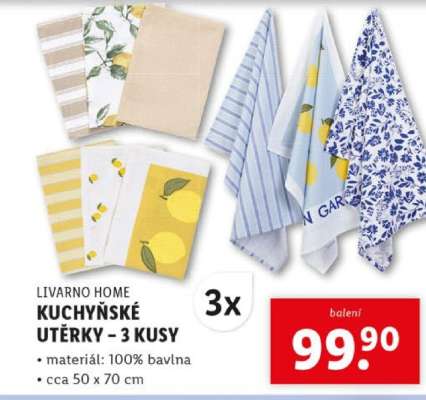 LIVARNO HOME Kuchyňské utěrky - 3 kusy