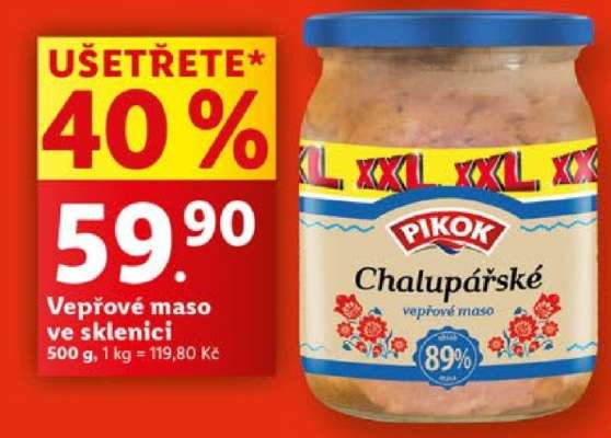 Pikok Chalupářské vepřové maso ve sklenici