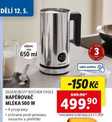 SILVERCREST KITCHEN TOOLS NAPĚŇOVAČ MLÉKA 500 W