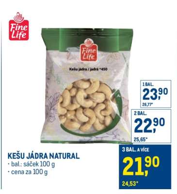 Kešu jádra natural