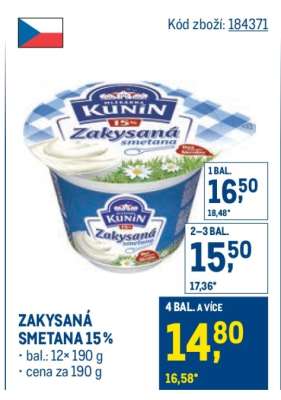 Zakysaná smetana 15%
