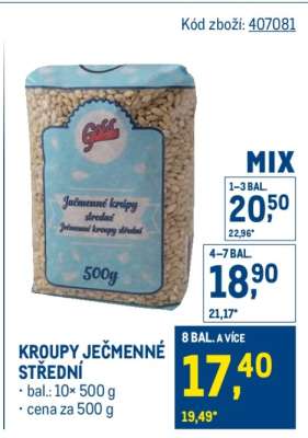 Kroupy ječmenné střední